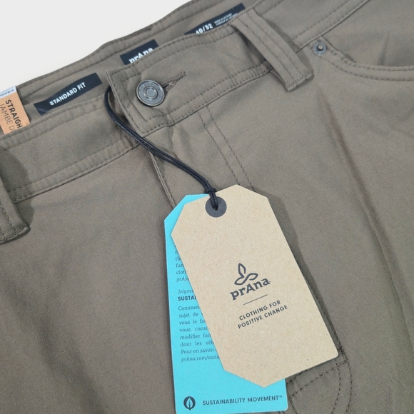 NEW Prana Brion Pants Straight Leg Men's 40x32 Standard Beige Nylon Stretch - Picture 2 of 7